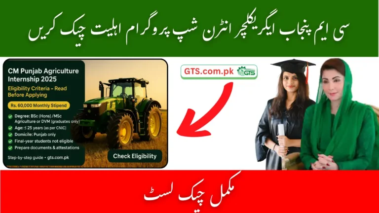 CM Punjab Agriculture Internship Program Eligibility Criteria