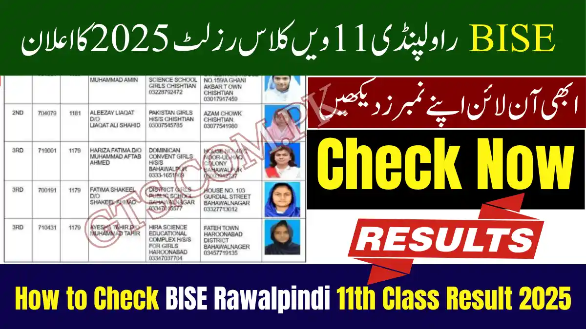 How to Check BISE Rawalpindi 11th Class Result 2025