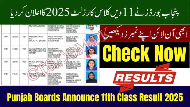 Punjab Boards Announce 11th Class Result 2025