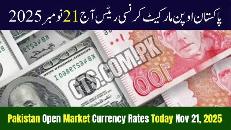 Pakistan Open Market Currency Rates Today Nov 21, 2025