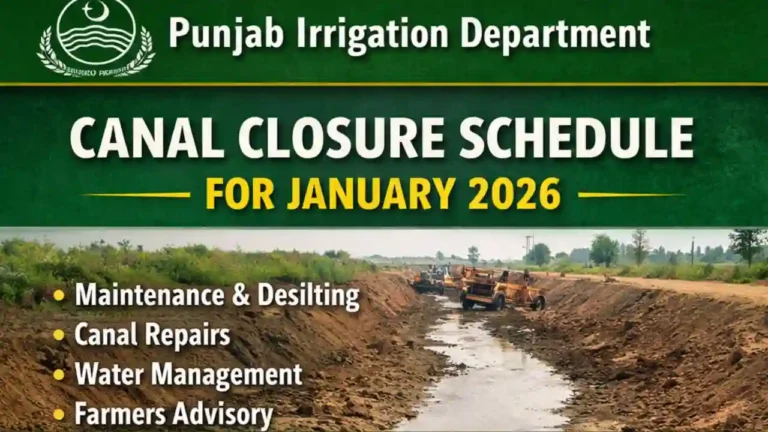 Official Canal Shutdown Dates in Punjab January 2026 Announced