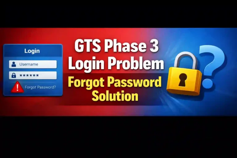 GTS Phase 3 Login Problem Forgot Password Solution