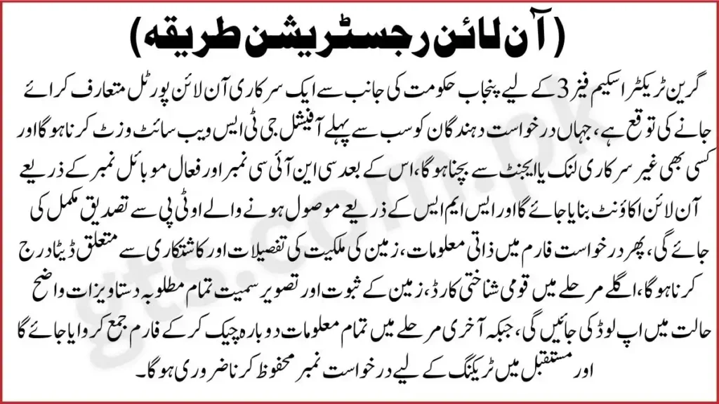 GTS Phase 3 Online Registration Process