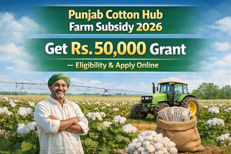 Punjab Cotton Hub Farm Subsidy 2026 Get Rs. 50,000 Grant