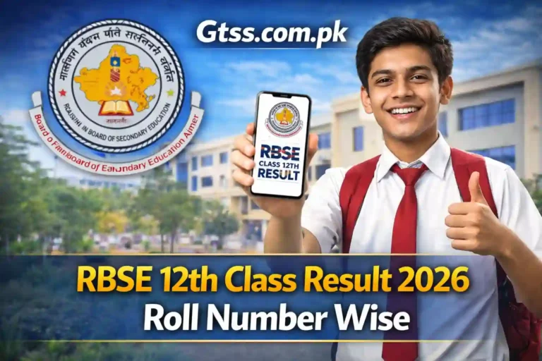 RBSE 12th Class Result 2026 Roll Number Wise