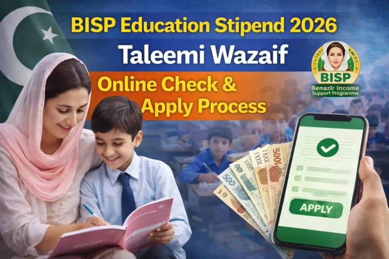 BISP Education Stipend 2026 – Taleemi Wazaif Online Check & Apply Process