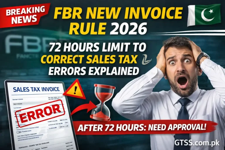 FBR New Invoice Rule 2026 – 72 Hours Limit to Correct Sales Tax Errors Explained