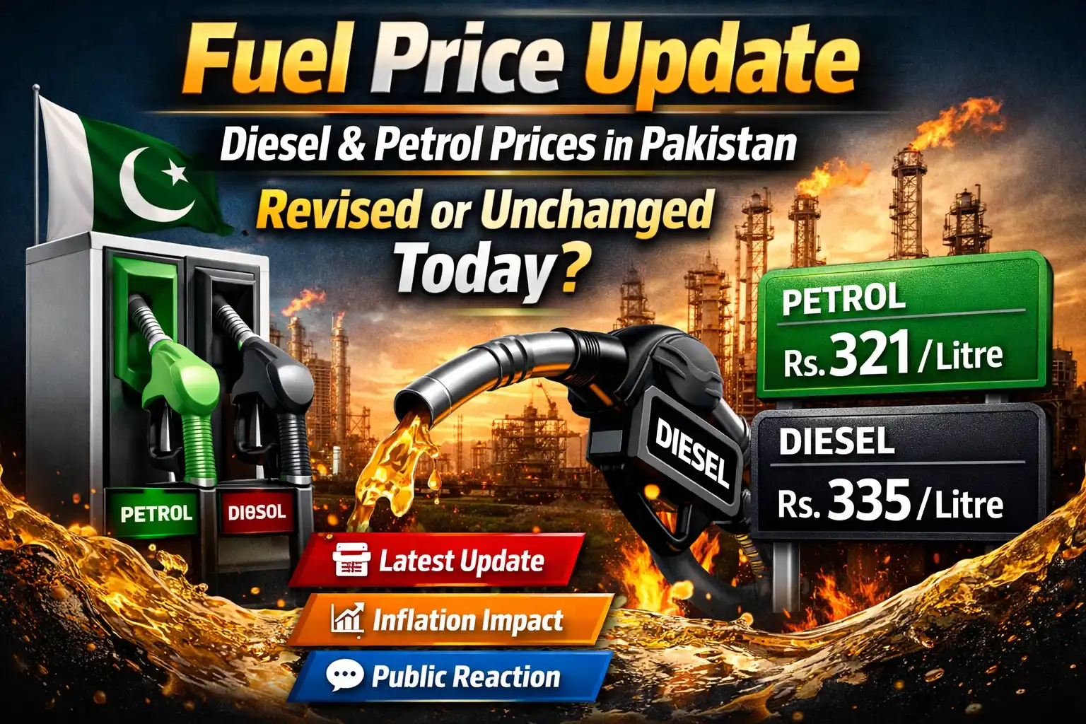 Fuel Price Update Diesel Petrol Prices in Pakistan Revised or Unchanged Today