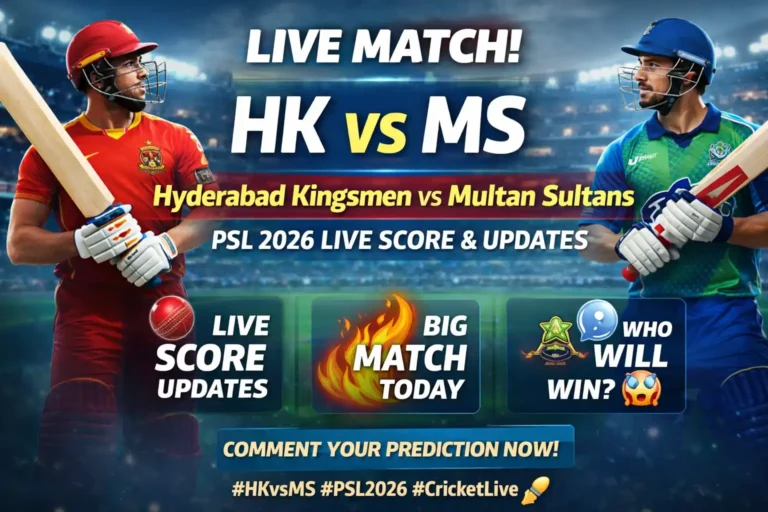 HK vs MS Live Score – Hyderabad Kingsmen vs Multan Sultans Full Match Coverage