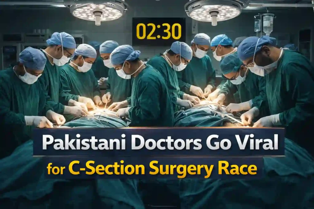 Pakistani Doctors Go Viral for C-Section Surgery Race Original Video Link