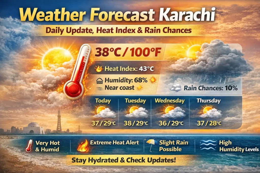 Weather Forecast Karachi Daily Update, Heat Index & Rain Chances